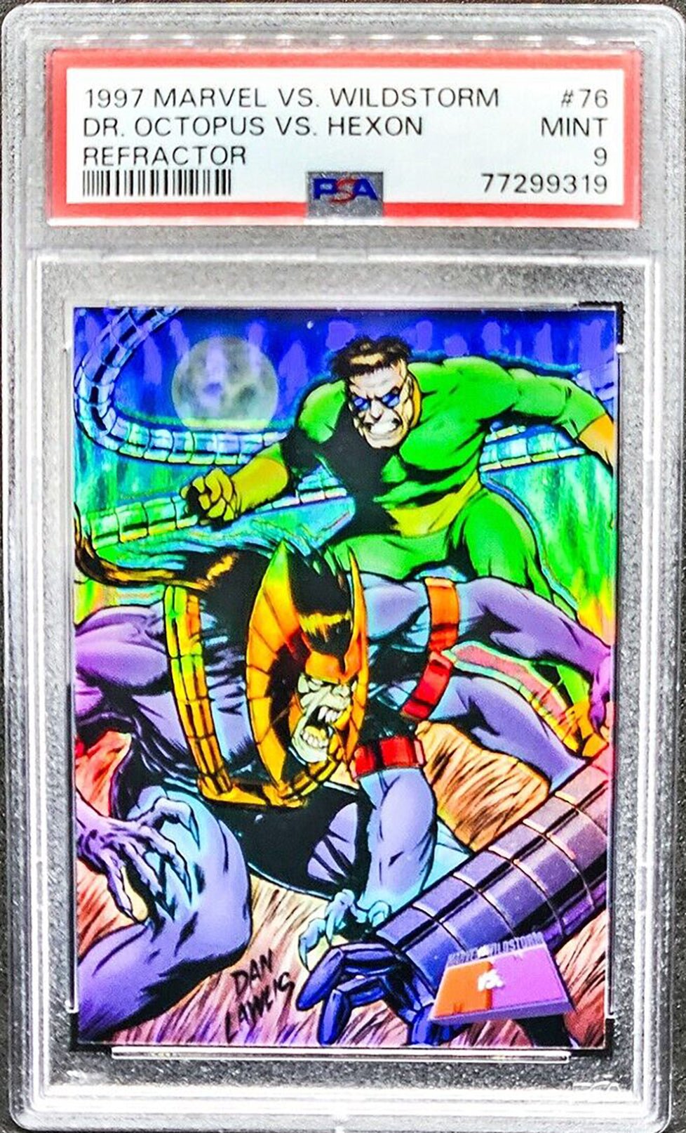 DR. OCTOPUS vs. HEXSON PSA 9 1997 Marvel vs. Wildstorm Refractor #76 Marvel Graded Cards Parallel - Hobby Gems