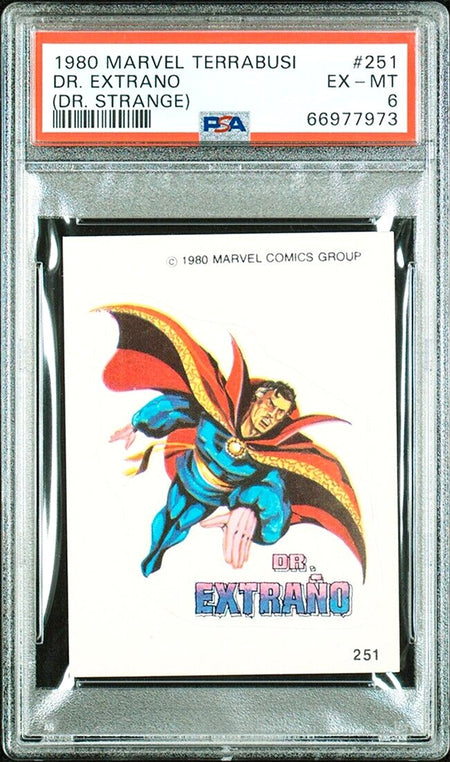 DR. STRANGE PSA 6 1980 Marvel Terrabusi Sticker #251 Marvel Graded Cards Sticker - Hobby Gems