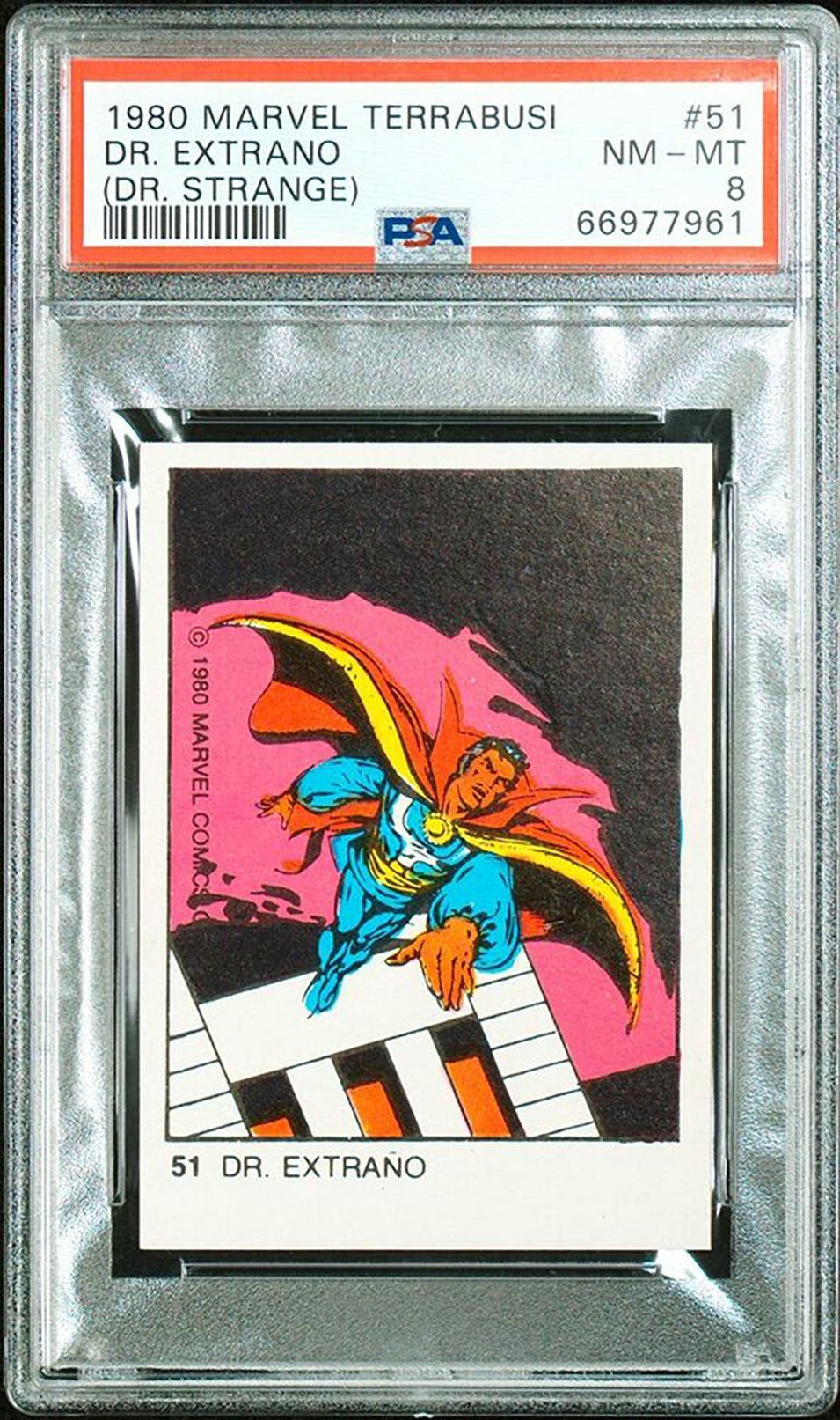 DR. STRANGE PSA 8 1980 Marvel Terrabusi #51 Marvel Base Graded Cards - Hobby Gems