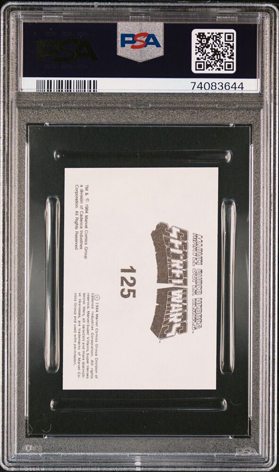 DRAGON MAN PSA 9 1984 Marvel Super Heroes Secret Wars Sticker #125 Marvel Graded Cards Sticker - Hobby Gems