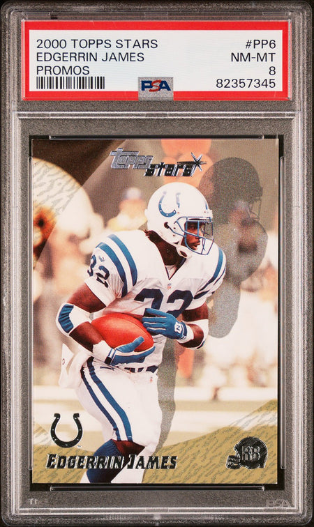 EDGERRIN JAMES PSA 8 2000 Topps Stars Pre-Production Promo #PP6 Football Base Graded Cards - Hobby Gems