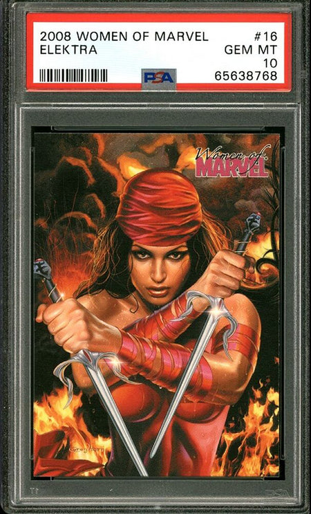 ELEKTRA PSA 10 2008 Rittenhouse Women of Marvel #16 C3 Marvel Base Graded Cards - Hobby Gems