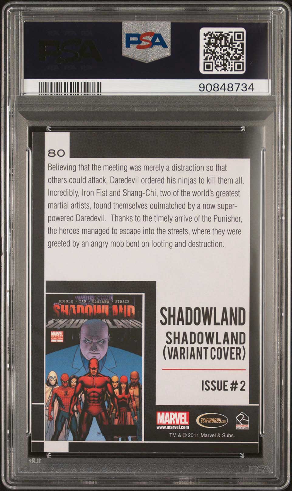 ELEKTRA PSA 10 2011 Marvel Universe Shadowland #80 Marvel Base Graded Cards - Hobby Gems