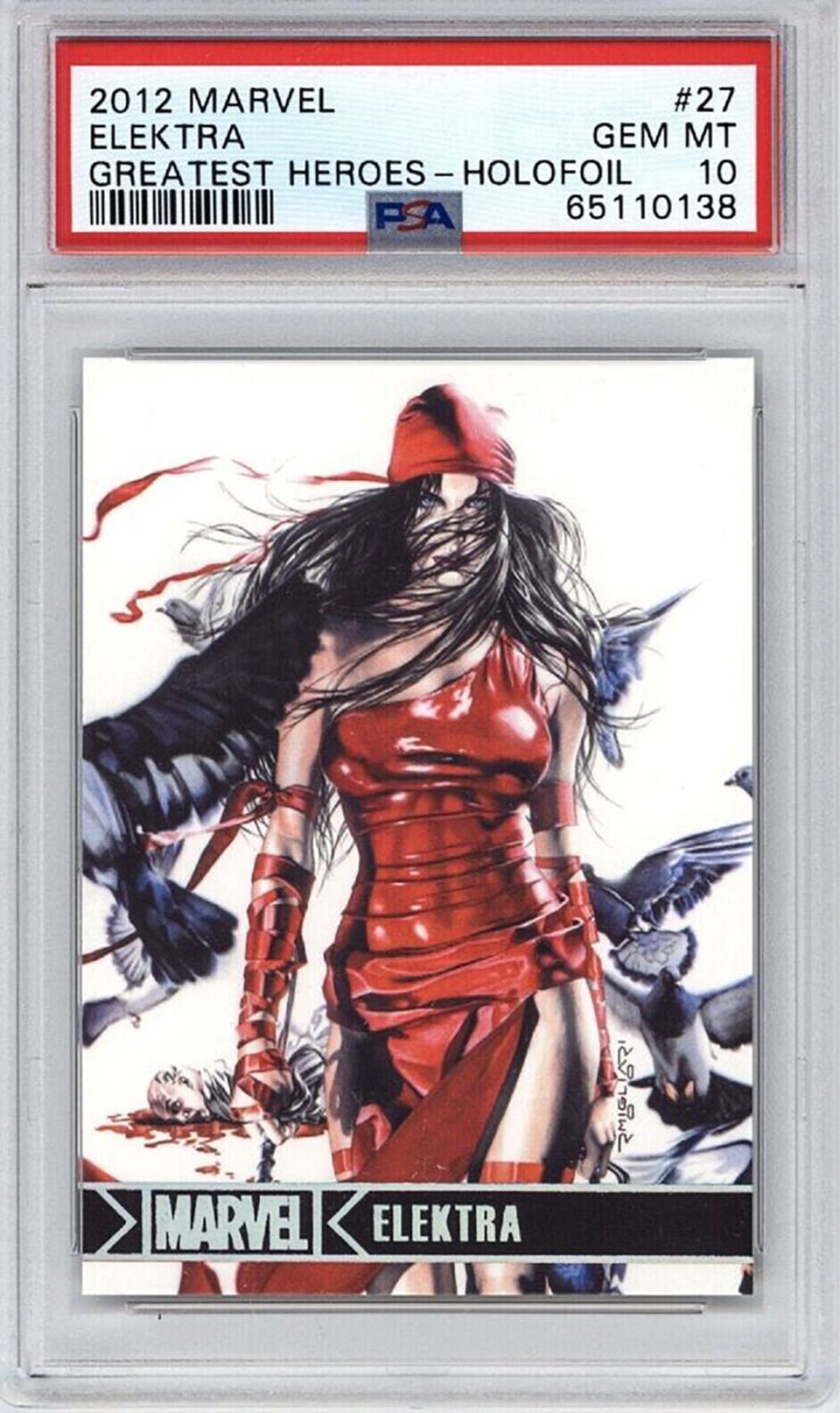 ELEKTRA PSA 10 2012 Marvel Greatest Heroes Holofoil #27 C1 Marvel Graded Cards Parallel - Hobby Gems