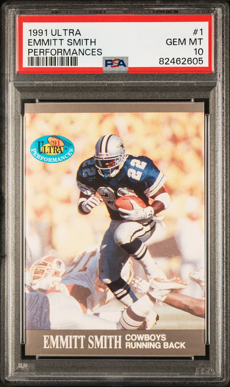 EMMITT SMITH PSA 10 1991 Fleer Ultra Performances #1 C1 Football Graded Cards Insert - Hobby Gems