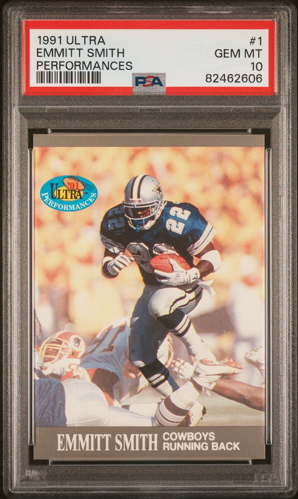 EMMITT SMITH PSA 10 1991 Fleer Ultra Performances #1 C2 Football Graded Cards Insert - Hobby Gems