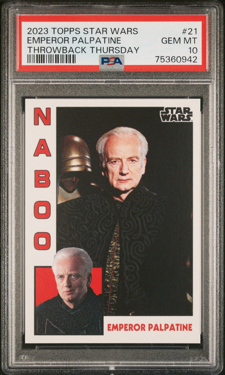 EMPEROR PALPATINE PSA 10 2023 Topps Star Wars Throwback Thursday TBT #21 C2 Star Wars Base Graded Cards - Hobby Gems