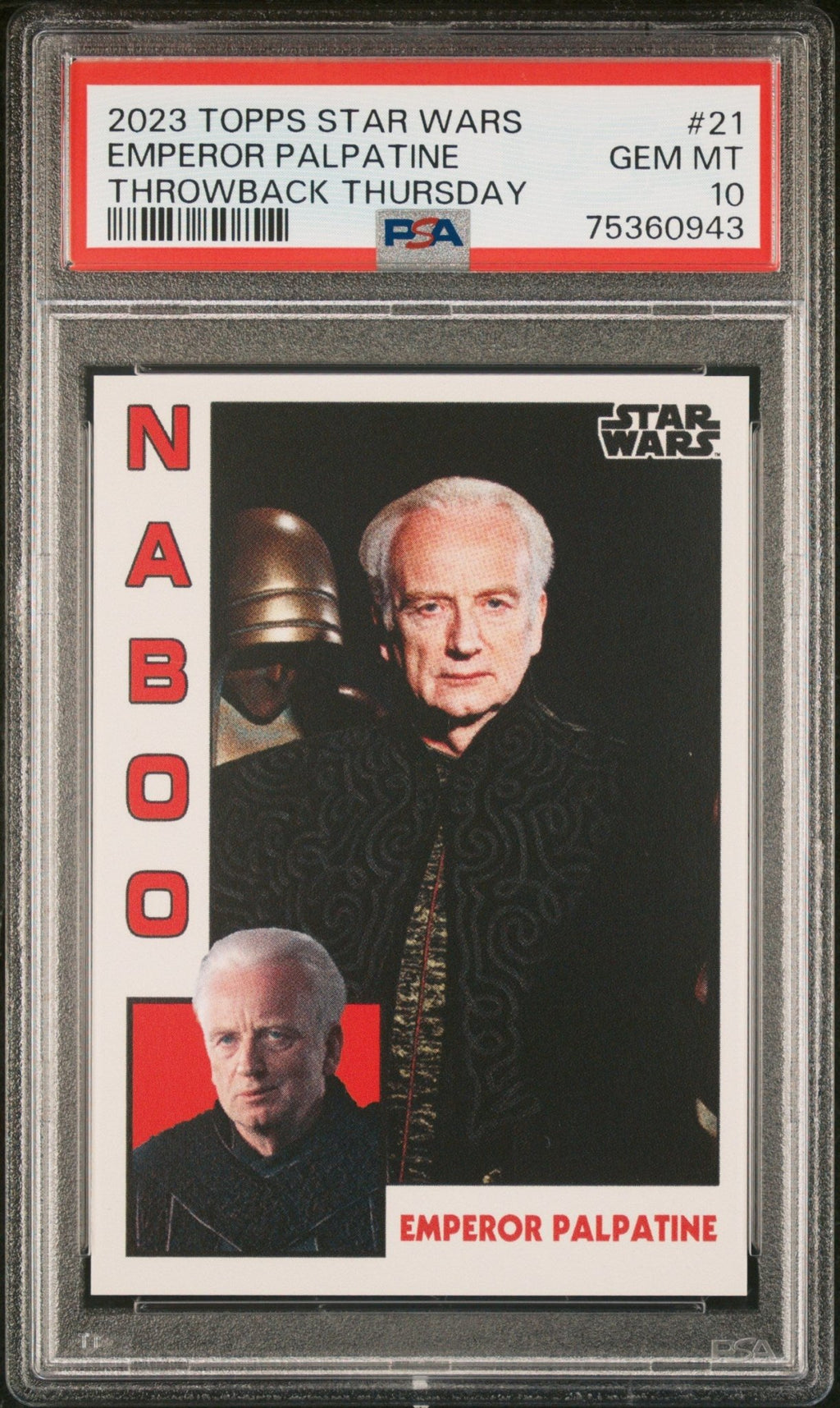 EMPEROR PALPATINE PSA 10 2023 Topps Star Wars Throwback Thursday TBT #21 C3 Star Wars Base Graded Cards - Hobby Gems