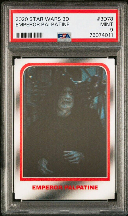 EMPEROR PALPATINE PSA 9 2020 Topps On-Demand 3D Lenticular Star Wars #3D-78 Star Wars Base Graded Cards Short Print - Hobby Gems