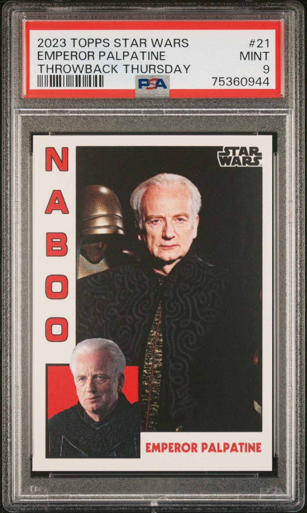 EMPEROR PALPATINE PSA 9 2023 Topps Star Wars Throwback Thursday TBT #21 Star Wars Base Graded Cards - Hobby Gems