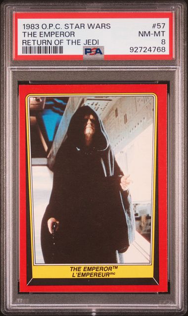 EMPEROR PSA 8 1983 O - Pee - Chee OPC Star Wars Return of the Jedi #57 C2 Star Wars Base Graded Cards - Hobby Gems