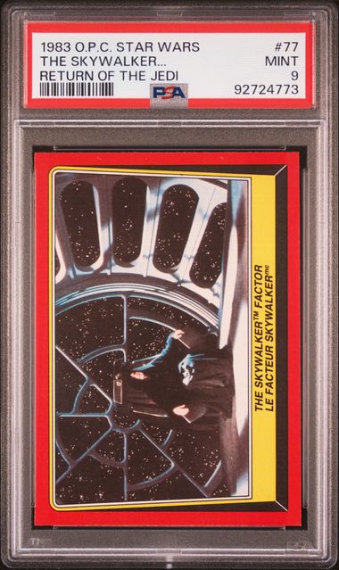 EMPEROR PSA 9 1983 O - Pee - Chee OPC Star Wars Return of the Jedi #77 C1 Star Wars Base Graded Cards - Hobby Gems