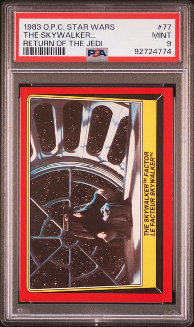 EMPEROR PSA 9 1983 O - Pee - Chee OPC Star Wars Return of the Jedi #77 C2 Star Wars Base Graded Cards - Hobby Gems