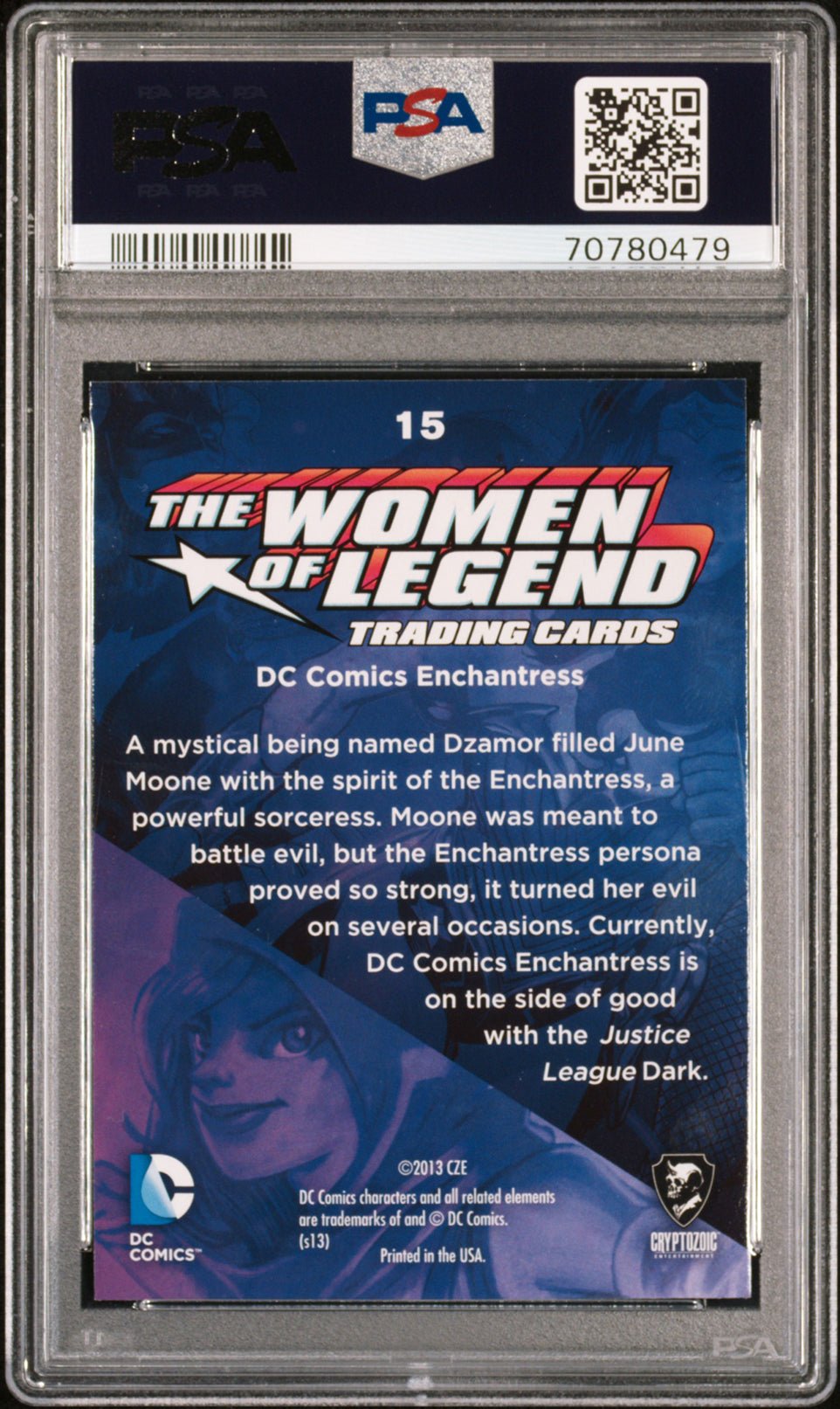 ENCHANTRESS PSA 10 2013 DC Comics The Women of Legend Foil #15 DC Comics Graded Cards Parallel - Hobby Gems