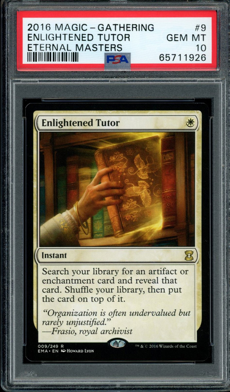 ENLIGHTENED TUTOR PSA 10 2016 Eternal Masters Magic the Gathering Rare 9 Magic the Gathering Base Graded Cards - Hobby Gems