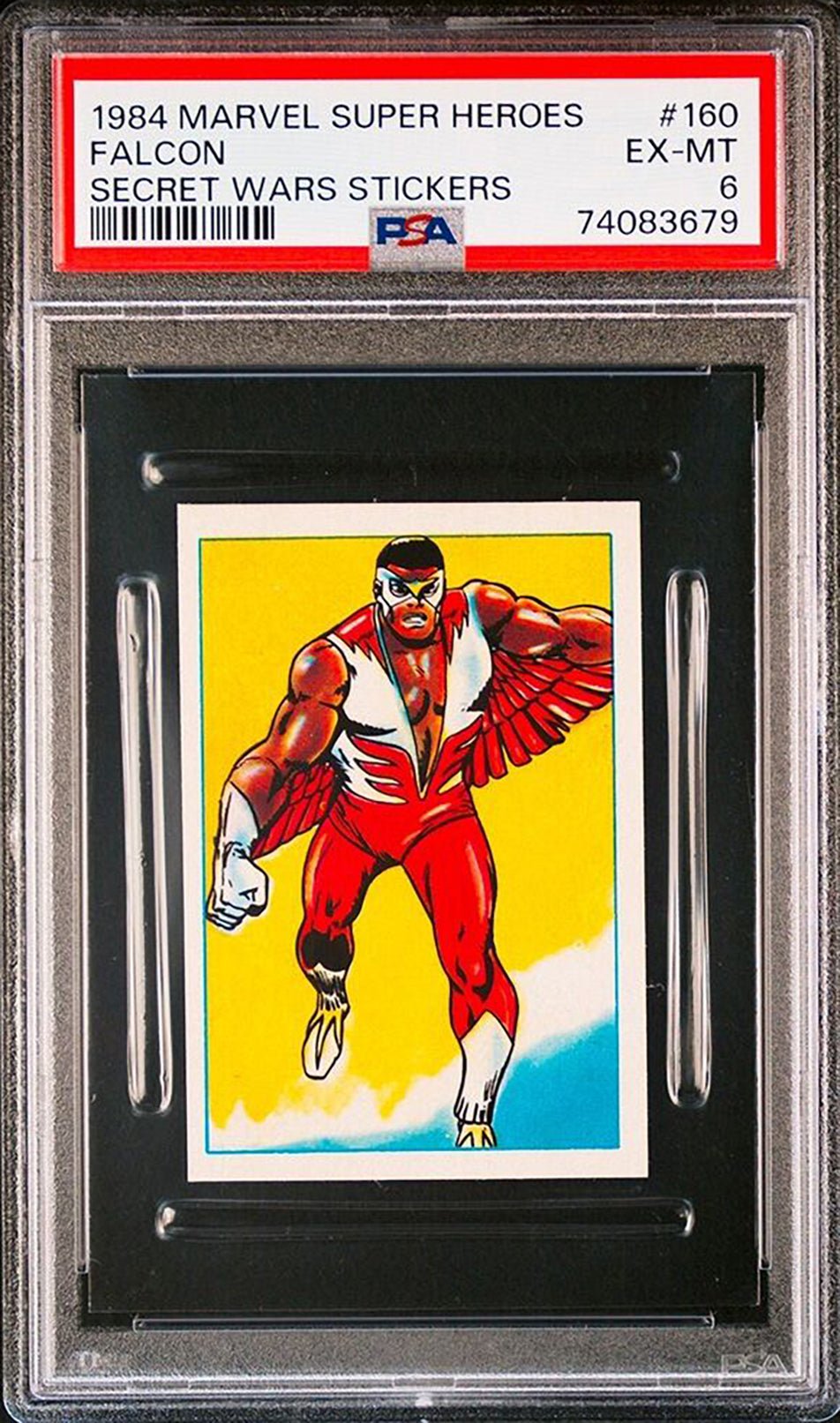 FALCON PSA 6 1984 Marvel Super Heroes Secret Wars Stickers #160 Marvel Graded Cards Sticker - Hobby Gems