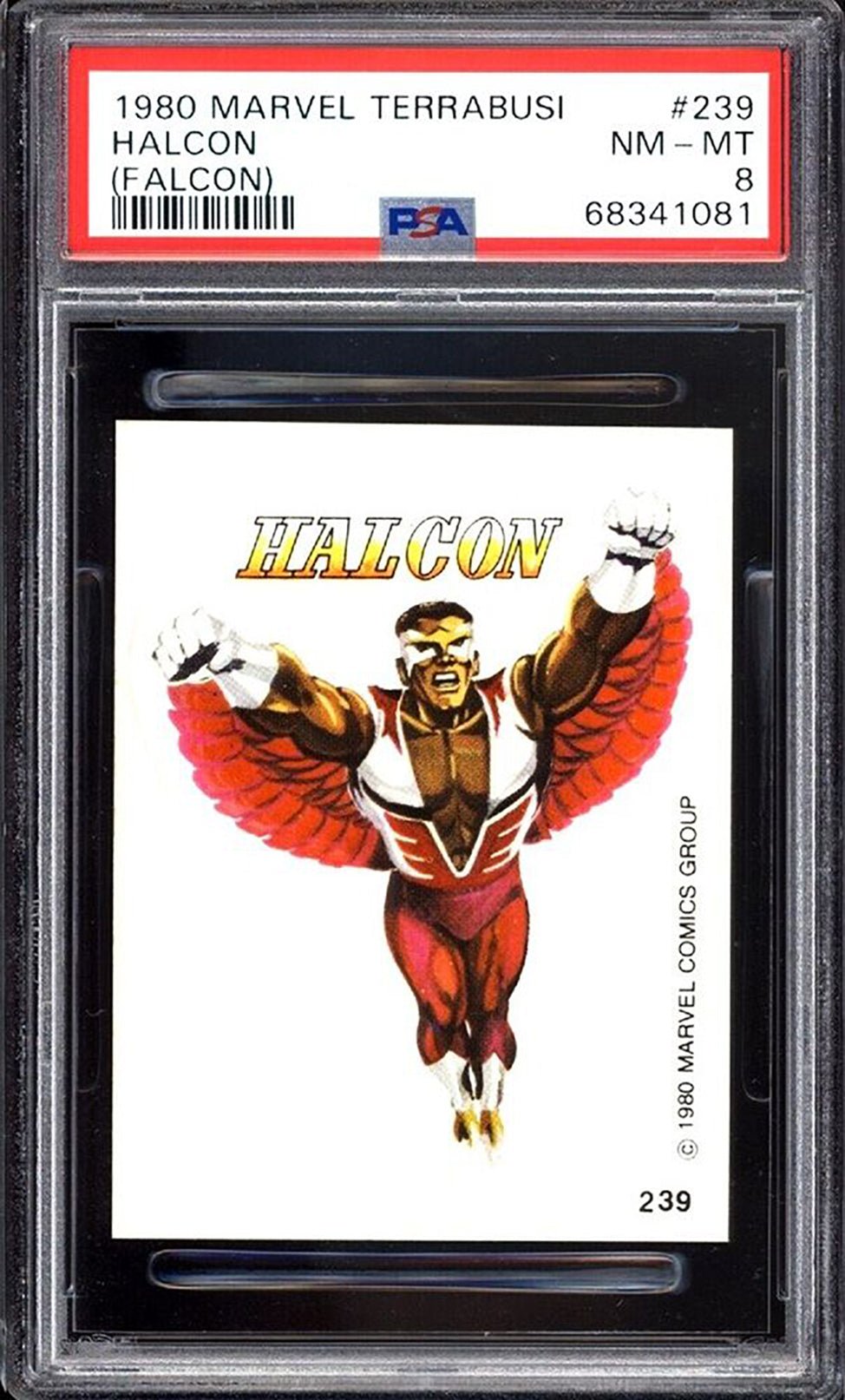 FALCON PSA 8 1980 Marvel Terrabusi Sticker #239 Halcon Marvel Graded Cards Sticker - Hobby Gems