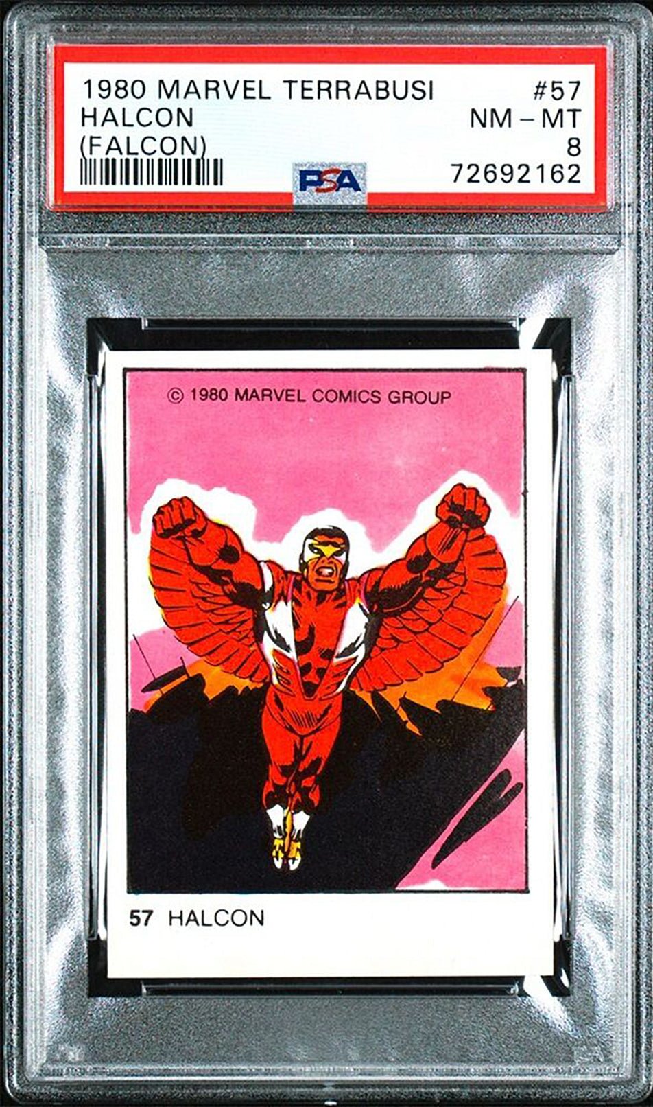 FALCON PSA 8 1980 Terrabusi Marvel Super Heroes #57 Marvel Base Graded Cards - Hobby Gems