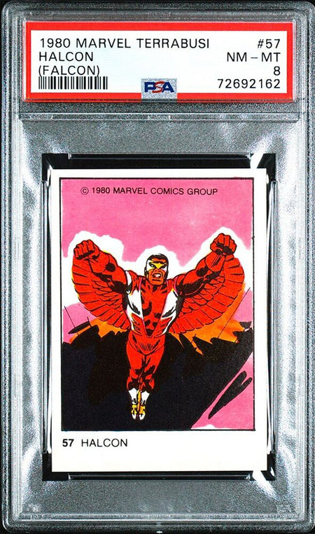 FALCON PSA 8 1980 Terrabusi Marvel Super Heroes #57 Marvel Base Graded Cards - Hobby Gems