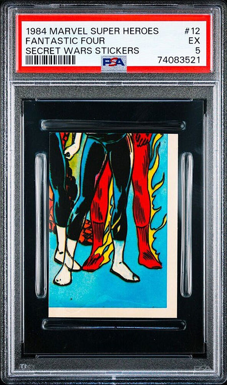 FANTASTIC FOUR PSA 5 1984 Marvel Super Heroes Secret Wars Stickers #12 C1 Marvel Graded Cards Sticker - Hobby Gems