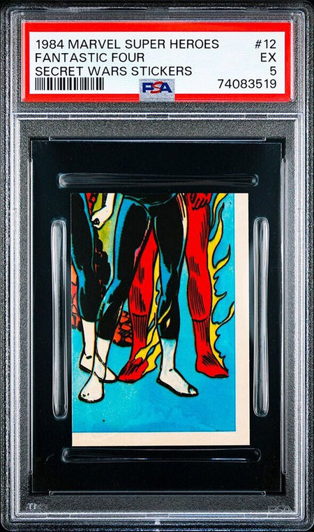 FANTASTIC FOUR PSA 5 1984 Marvel Super Heroes Secret Wars Stickers #12 C3 Marvel Graded Cards Sticker - Hobby Gems