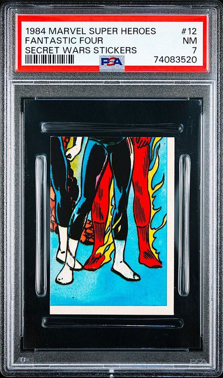 FANTASTIC FOUR PSA 7 1984 Marvel Super Heroes Secret Wars Stickers #12 Marvel Graded Cards Sticker - Hobby Gems