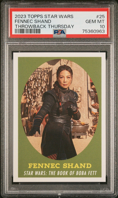 FENNEC SHAND PSA 10 2023 Topps Star Wars Throwback Thursday TBT #25 C2 Star Wars Base Graded Cards - Hobby Gems