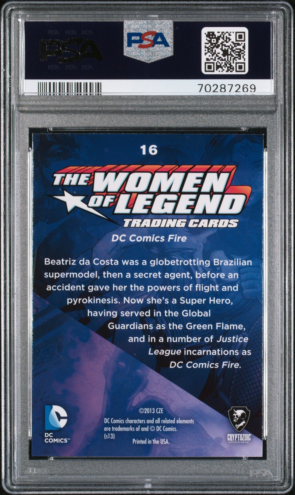 FIRE PSA 10 2013 DC Comics The Women of Legend Foil #16 DC Comics Graded Cards Parallel - Hobby Gems