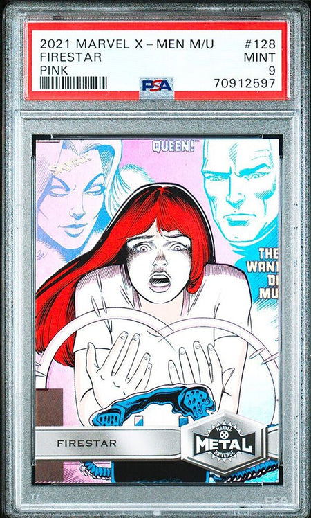 FIRESTAR PSA 9 2020 Skybox Marvel X-Men Universe Pink #128 56/75 Marvel Graded Cards Parallel Serial Numbered - Hobby Gems