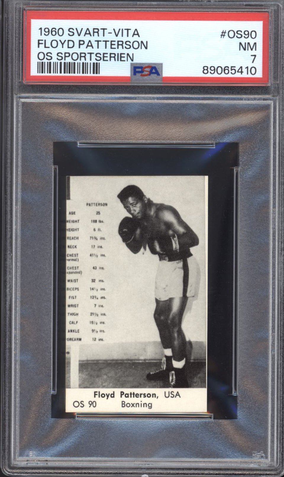 FLOYD PATTERSON PSA 7 1960 Svart - Vita OS Sportserien Boxing #OS90 Misc - Sports Base Graded Cards - Hobby Gems