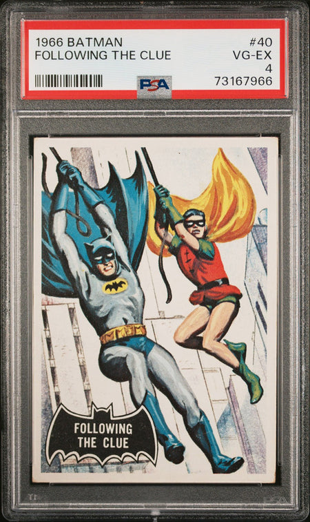 FOLLOWING THE CLUE Batman & Robin PSA 4 1966 Topps Batman (Black Bat) #40 DC Comics Base - Hobby Gems