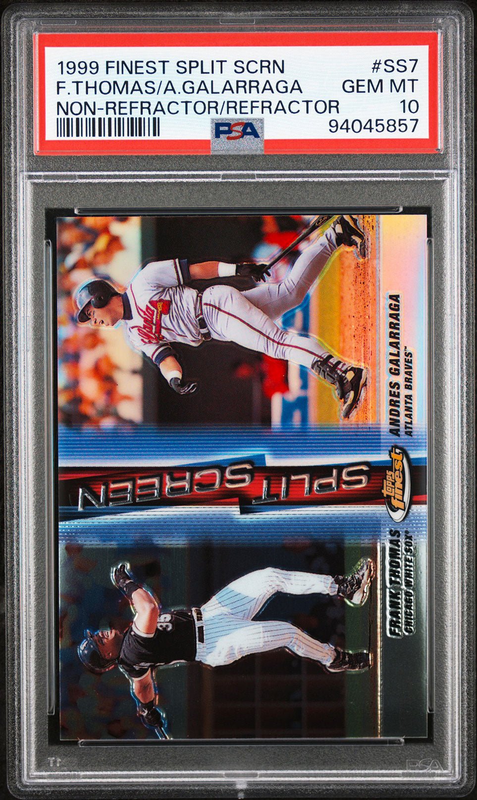 FRANK THOMAS ANDRES GALARRAGA PSA 10 1999 Topps Finest Split Screen Refractor #SS7B Baseball Graded Cards Insert Parallel - Hobby Gems