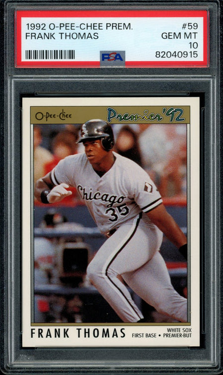 FRANK THOMAS PSA 10 1992 O-Pee-Chee Premier #59 Baseball Base Graded Cards - Hobby Gems