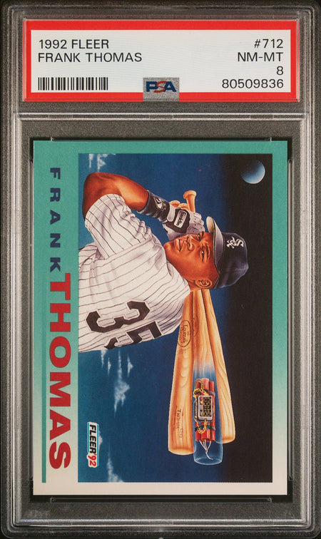 FRANK THOMAS PSA 8 1992 Fleer #712 Baseball Base Graded Cards - Hobby Gems