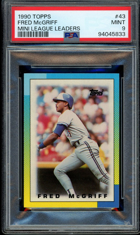 FRED MCGRIFF PSA 9 1990 Topps Mini League Leaders #43 Baseball Base Graded Cards - Hobby Gems