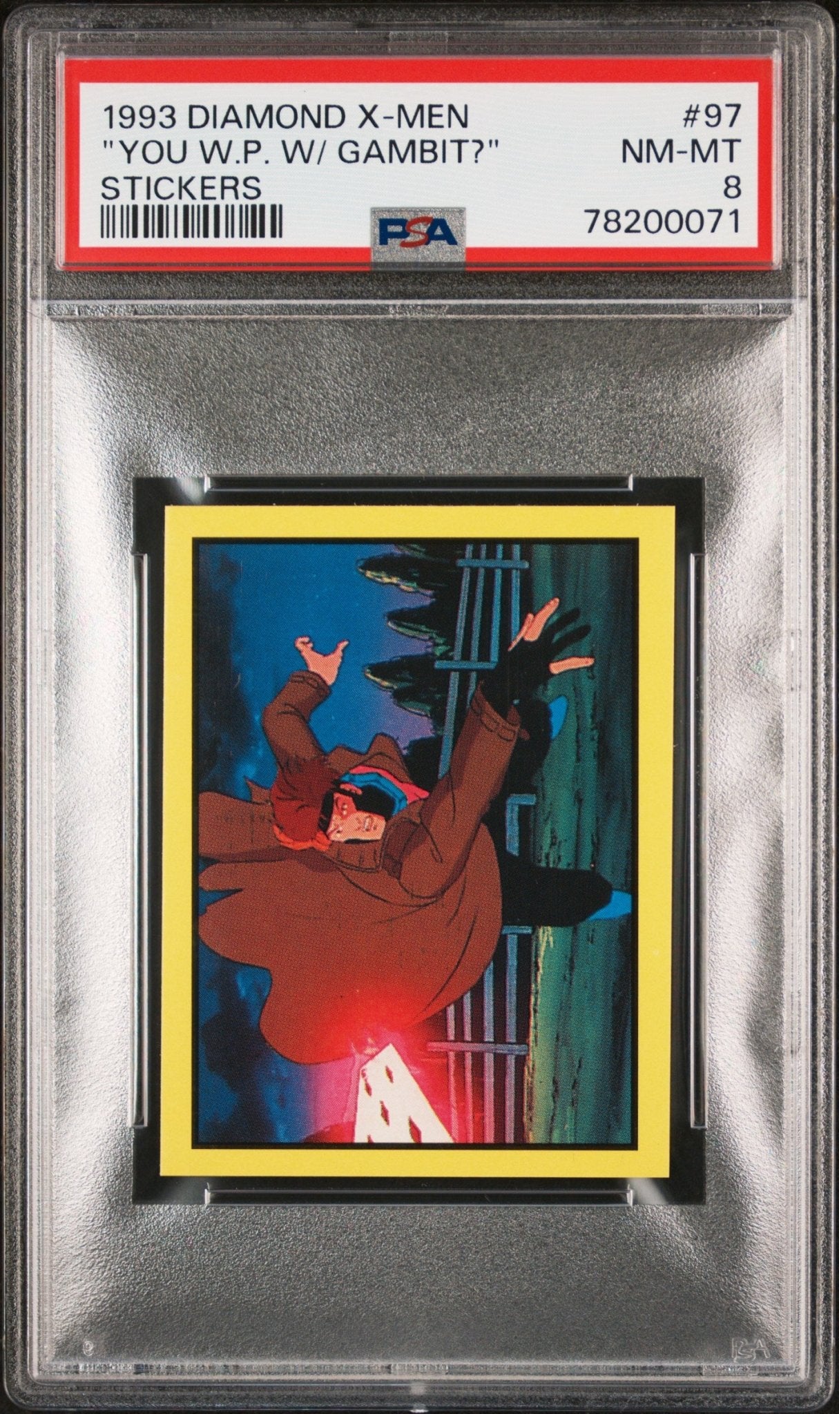 GAMBIT PSA 8 1993 Diamond Marvel X-Men Sticker #97 C2 Marvel Graded Cards Sticker - Hobby Gems