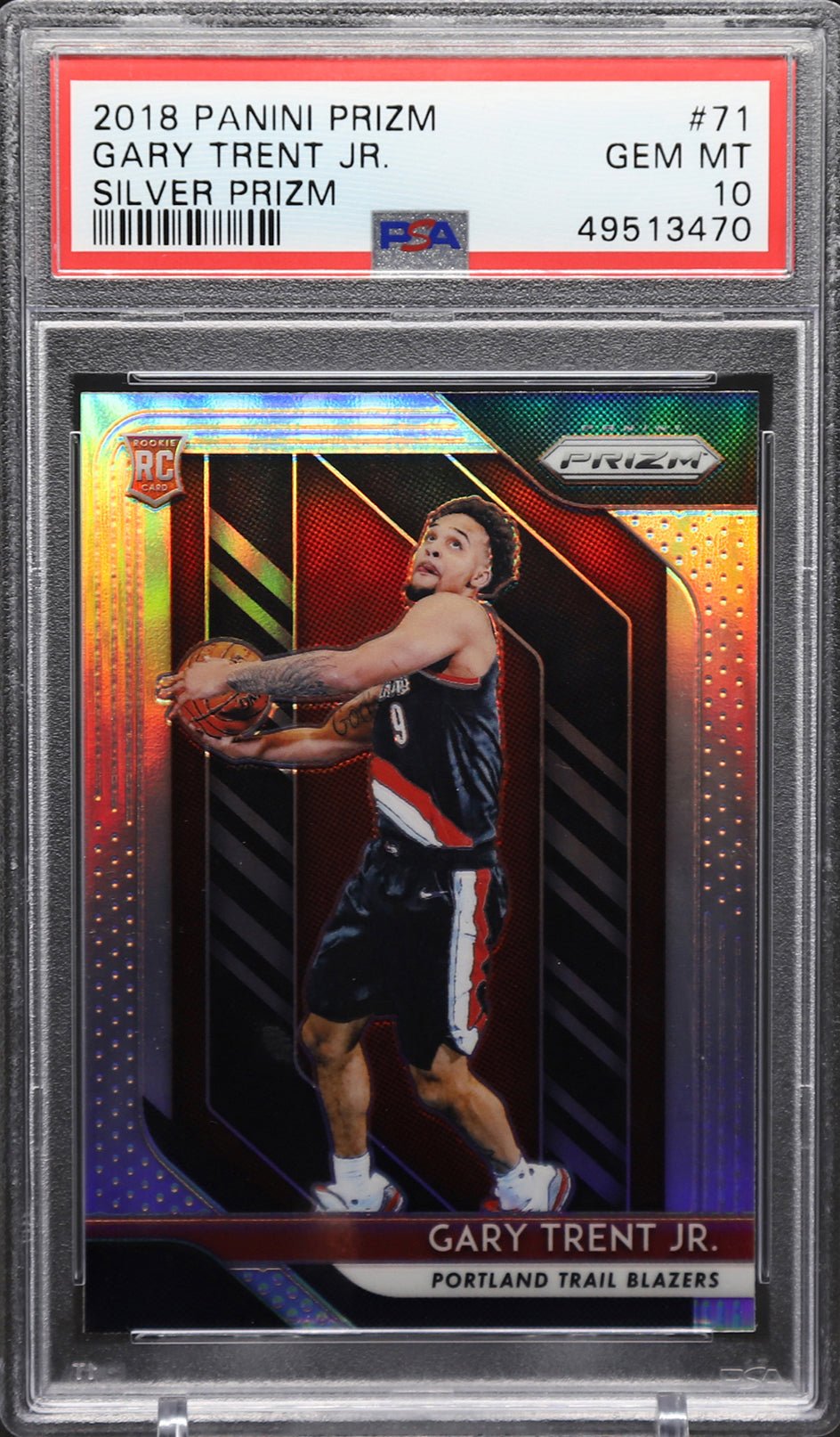 GARY TRENT JR PSA 10 2018-19 Panini Prizm RC Silver Prizm #71 Basketball Graded Cards Parallel RC - Hobby Gems