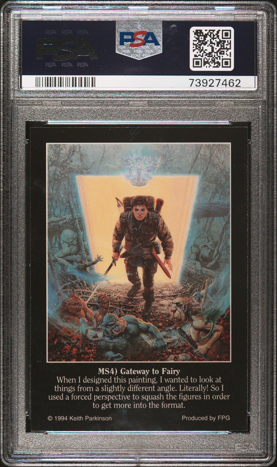 GATEWAY TO FAIRY PSA 9 1994 Keith Parkinson Fantasy Art Metallic Storm #MS4 Keith Parkinson Fantasy Art Graded Cards Insert - Hobby Gems