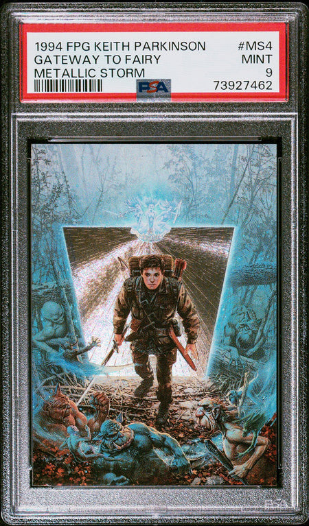 GATEWAY TO FAIRY PSA 9 1994 Keith Parkinson Fantasy Art Metallic Storm #MS4 Keith Parkinson Fantasy Art Graded Cards Insert - Hobby Gems