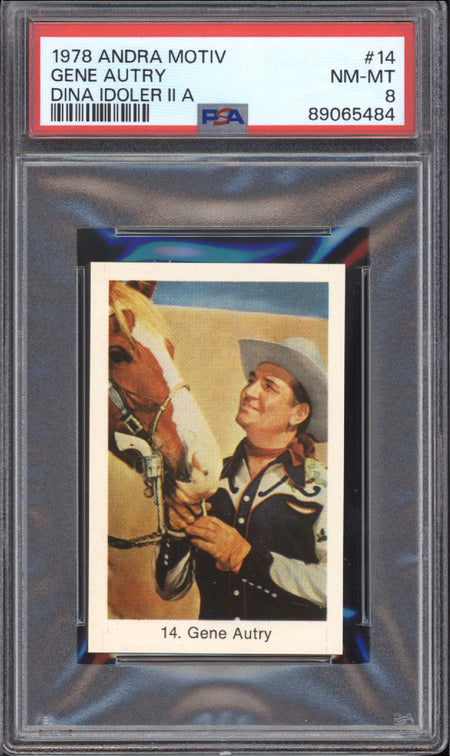 GENE AUTRY PSA 8 1978 Andra Motiv Dina Idoler II A Pop Culture Actor #14 C2 Pop Culture Base Graded Cards - Hobby Gems