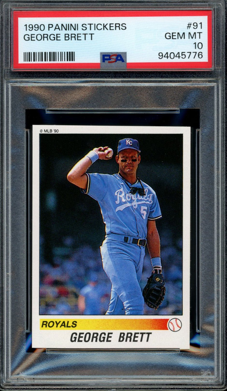 GEORGE BRETT PSA 10 1990 Panini Sticker #91 Baseball Graded Cards Sticker - Hobby Gems