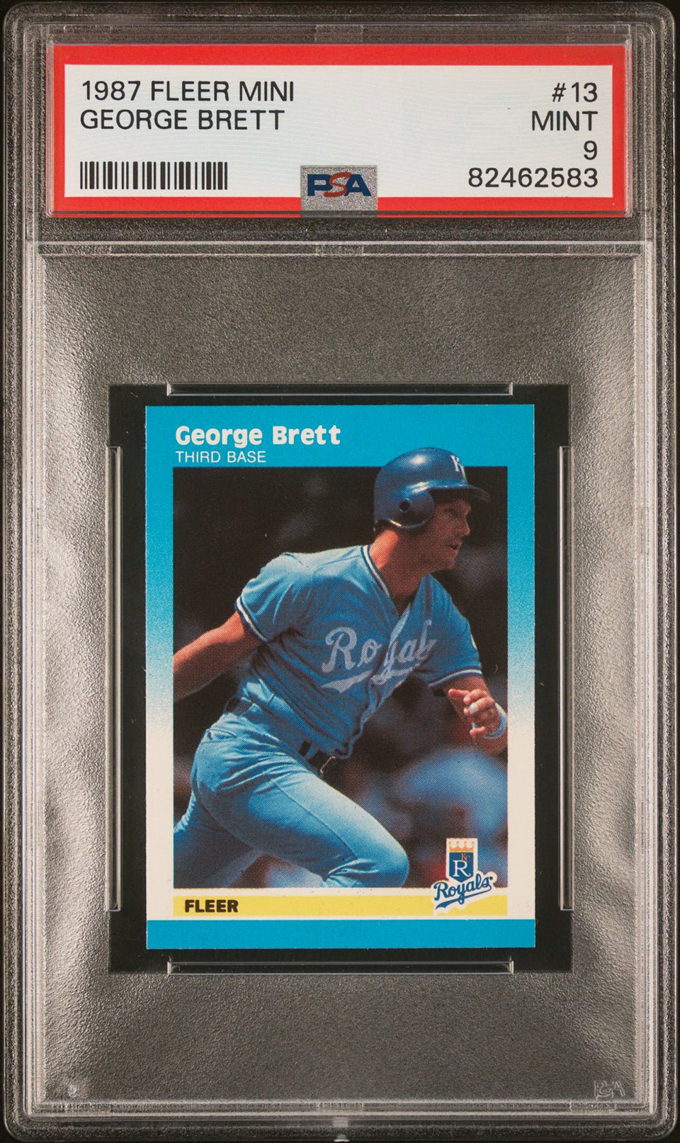 GEORGE BRETT PSA 9 1987 Fleer Mini #13 Baseball Base Graded Cards - Hobby Gems