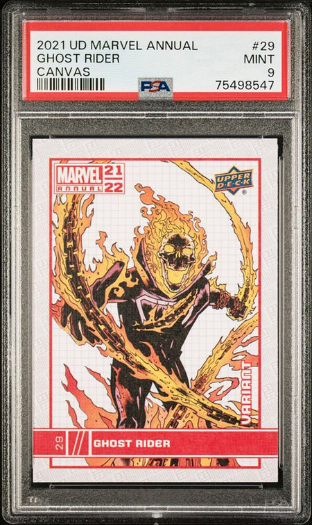 GHOST RIDER PSA 9 2021-22 Upper Deck Marvel Annual Canvas Variant #29 C1 Marvel Graded Cards Parallel - Hobby Gems