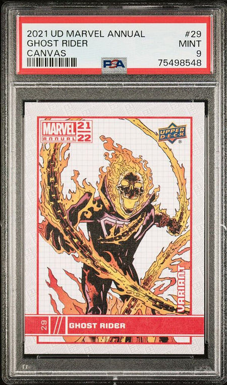 GHOST RIDER PSA 9 2021-22 Upper Deck Marvel Annual Canvas Variant #29 C2 Marvel Graded Cards Parallel - Hobby Gems