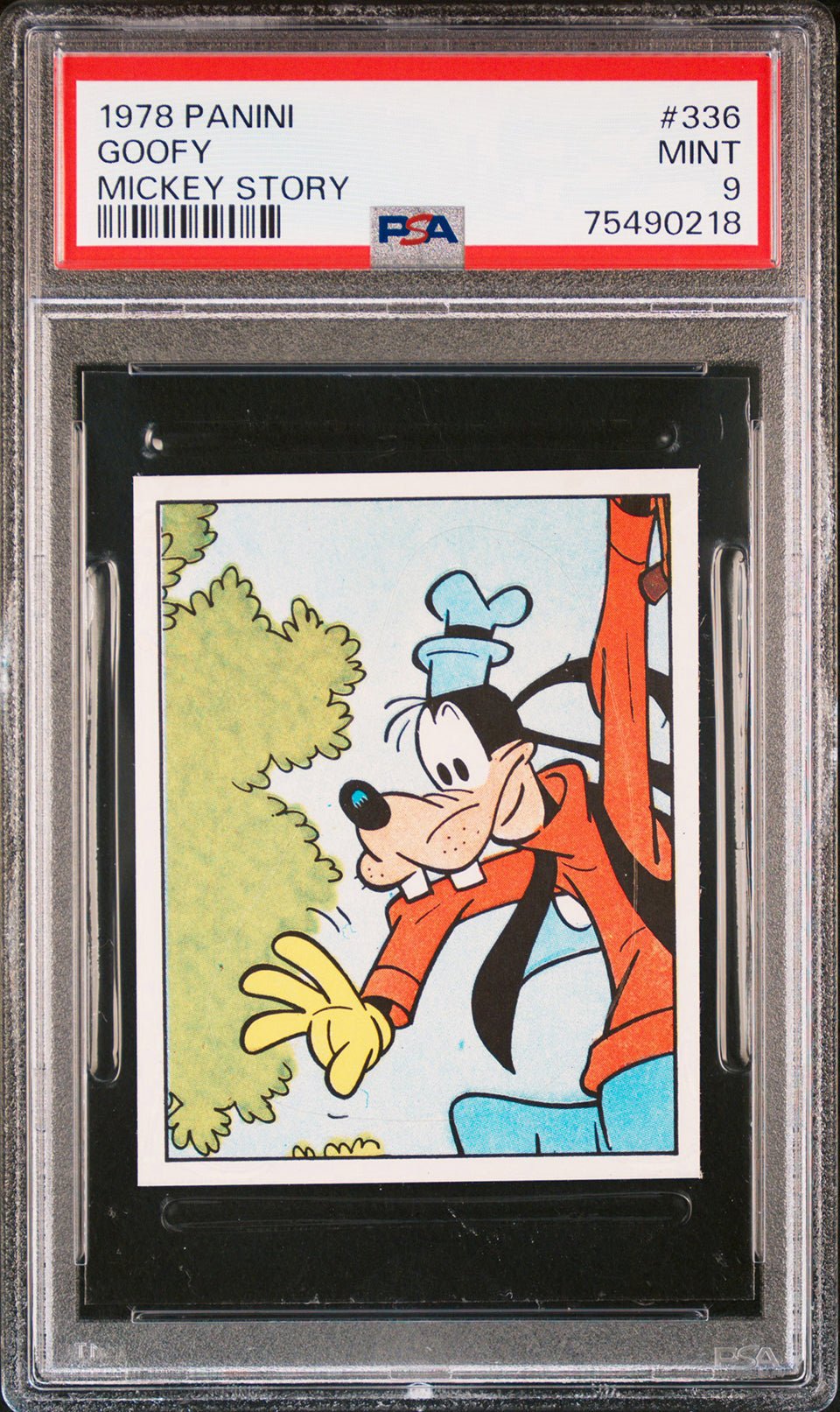 GOOFY PSA 9 1978 Panini Mickey Story Sticker #336 Disney Base Graded Cards - Hobby Gems