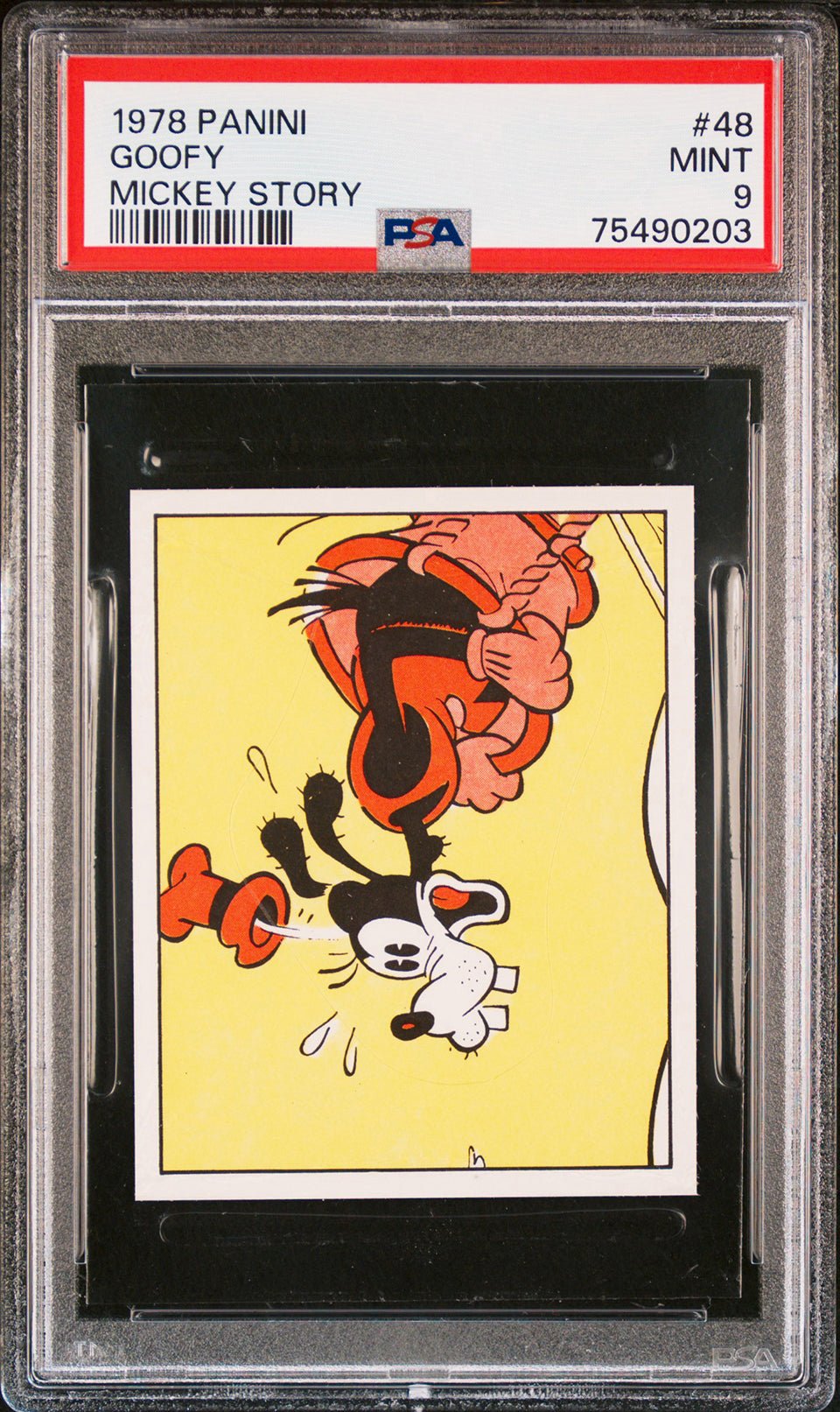 GOOFY PSA 9 1978 Panini Mickey Story Sticker #48 Disney Base Graded Cards - Hobby Gems