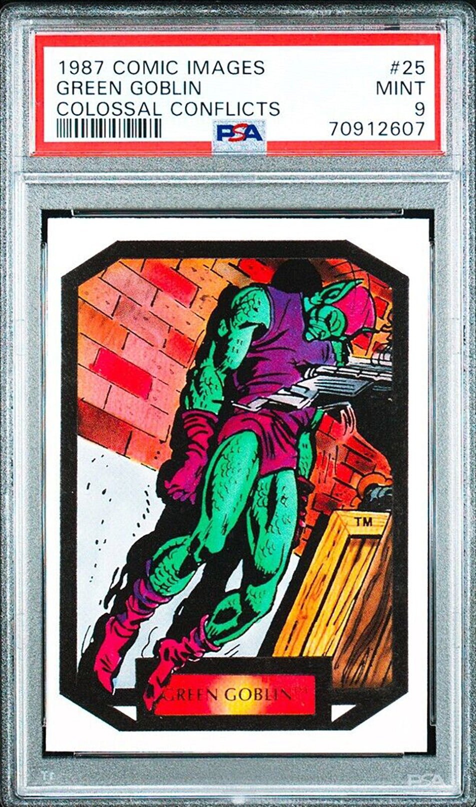 GREEN GOBLIN PSA 9 1987 Comic Images Colossal Conflicts #25 Marvel Base Graded Cards - Hobby Gems