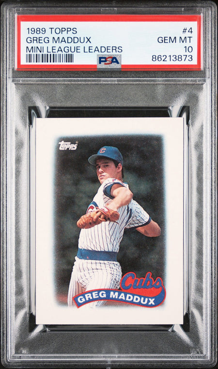 GREG MADDUX PSA 10 1989 Topps Mini League Leaders #4 Baseball Base Graded Cards - Hobby Gems