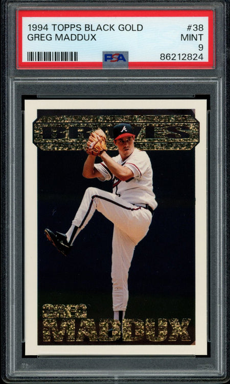 GREG MADDUX PSA 9 1994 Topps Black Gold #38 Baseball Graded Cards Insert - Hobby Gems