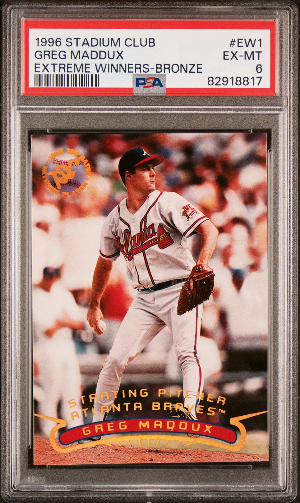 GREG MADDUX PSA 9 1996 Stadium Club Extreme Winners Bronze #EW1 Baseball Graded Cards Insert - Hobby Gems